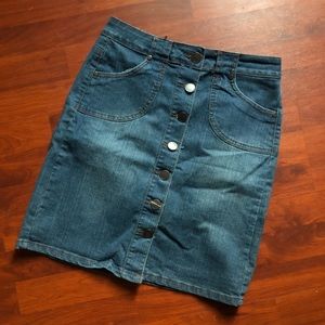 Jean Button Down Skirt